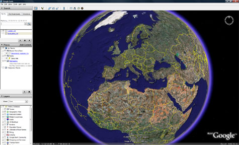 Google Earth View of Europe