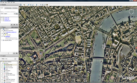 Google Earth - London up close